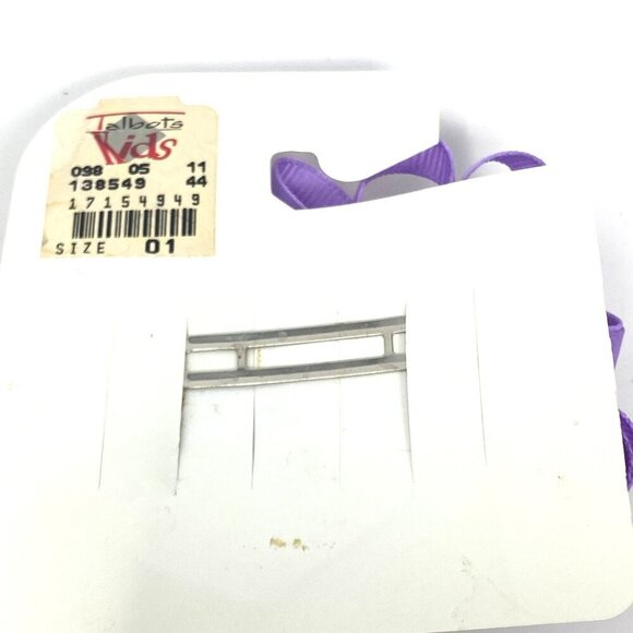 Talbots Kids Vintage Grosgrain Ribbon Lavender Loopy Puff French Barrette - Picture 4 of 8
